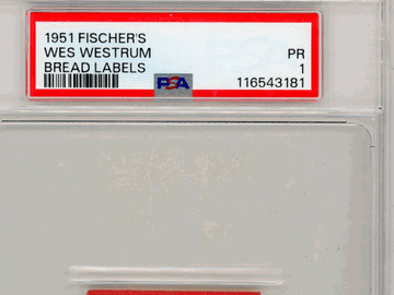 1951 Fischer's Bread Labels Wes Westrum PSA 1