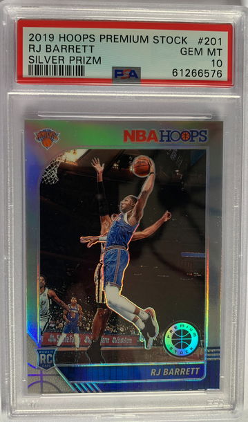 2019 Hoops Premium Stock RJ Barrett Silver Prizm PSA 10