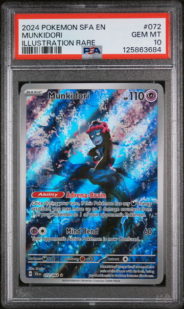 2024 Pokemon Scarlet and Violet Shrouded Fable Illustration Rare Munkidori #72 PSA 10