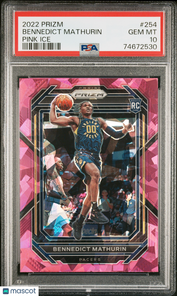 2022 Panini Prizm Bennedict Mathurin #254 Pink Ice PSA 10