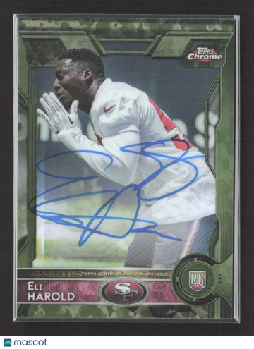 2015 Topps Chrome Eli Harold #158 Camo Refractor RC Auto