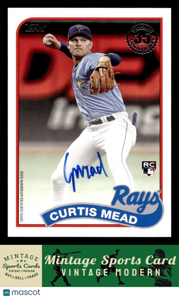 2024 Topps Curtis Mead #89BA-CME 1989 Topps Baseball 35th Anniversary Autographs AU