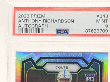 Graded 2023 Panini Prizm Rookie Autograph Silver Mint Anthony Richardson Colts PSA 9 Trading Card