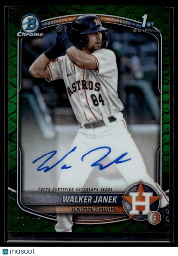 2025 Bowman Walker Janek #CPA-WJA Chrome Prospect Autographs Reptilian Green Refractor SN AU