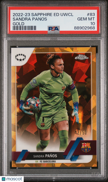 2022-23 Topps Chrome Sapphire Sandra Panos #83 Gold PSA 10