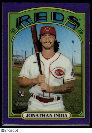 2021 Topps Heritage Jonathan India #541 Chrome Purple RefractorTeam Color RC