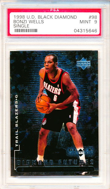 1998 Upper Deck Black Diamond #98 Bonzi Wells Rookie PSA 9 LOW POP!