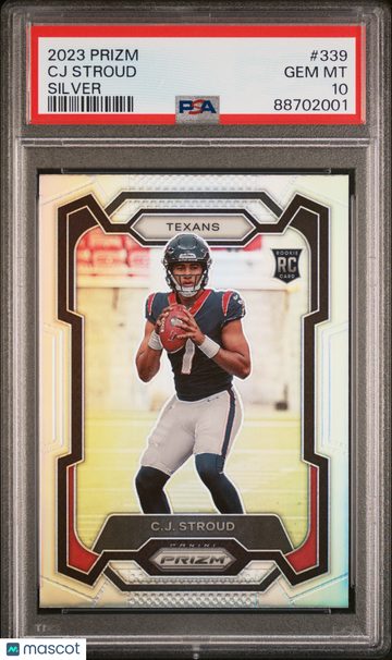 2023 Panini Prizm CJ Stroud #339 Silver Short Print Rookie PSA 10