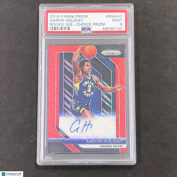2018 Panini Prizm Rookie Signatures Aaron Holiday #RSAHD Rookie SIG Choice Prizm PSA 9