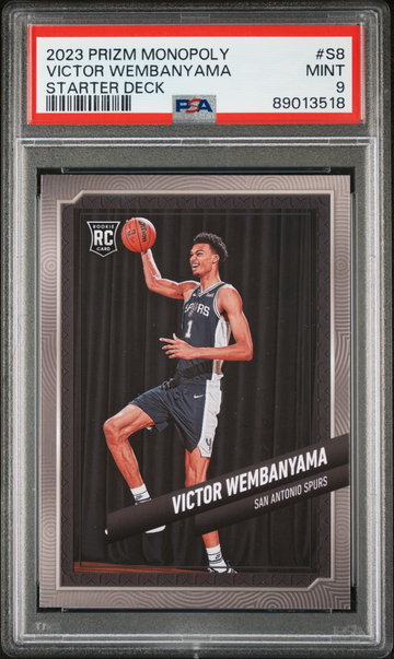2023 PANINI MONOPOLY STARTER DECK VICTOR WEMBANYAMA #S8 RC ROOKIE PSA 9