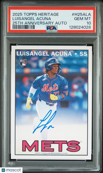2025 Topps Heritage Heritage 25th Anniversary Autographs Luisangel Acuna #H25ALA PSA 10