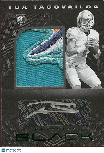 2020 Panini Black Tua Tagovailoa Patch Rookie Panini Authentic