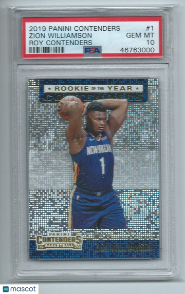2019 Panini Contenders Rookie Of The Year Contenders Zion Williamson #1 Roy PSA 9