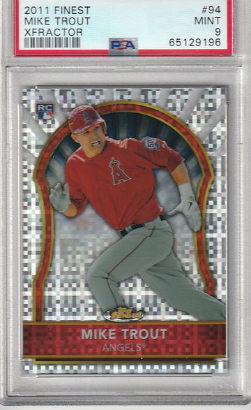 Mike Trout 2011 Finest xfractor PSA 9