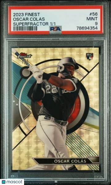 2023 Topps Finest Oscar Colas #56 Superfractor 1 1 PSA 9