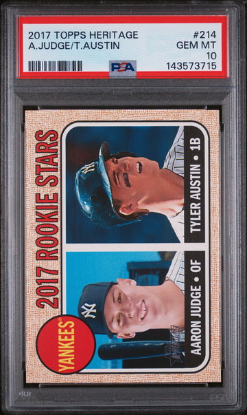 2017 Topps Heritage Rookie Stars Aaron Judge/Tyler Austin #214A PSA 10