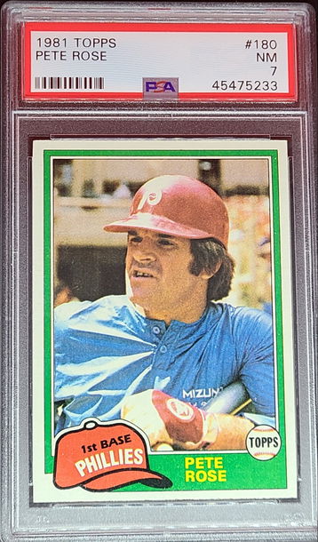 1981 Topps #180 Pete Rose PSA NM 7