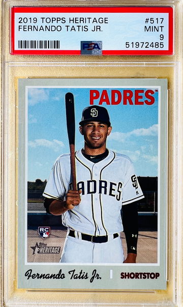 ⭐️ 2019 FERNANDO TATIS JR TOPPS HERITAGE #517 PSA 9 RC  🔥📈 