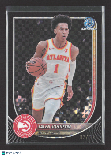 2025 Topps Bowman Chrome University Jalen Johnson #BCV-85 Black X-Fractor 02/10