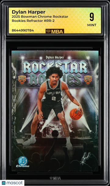 2025 Bowman Chrome Rockstar Rookies Dylan Harper #RR-2 Refractor MBA 9