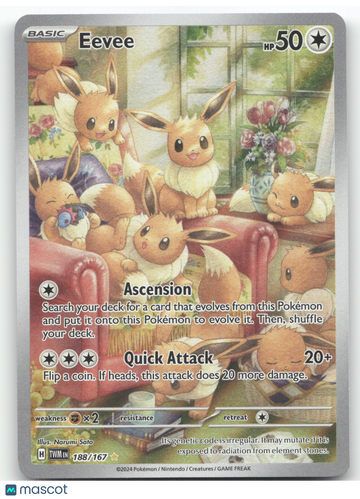 2024 Twilight Masquerade Eevee Secret Rare #188/167