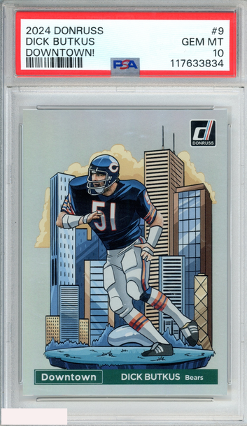 2024 PANINI DONRUSS DOWNTOWN! DICK BUTKUS #9 CHICAGO BEARS HOF PSA 10 GEM MT