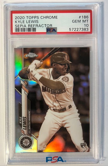 2020 Topps Chrome Kyle Lewis Rookie Sepia Refractor PSA 10 Mariners Diamondbacks
