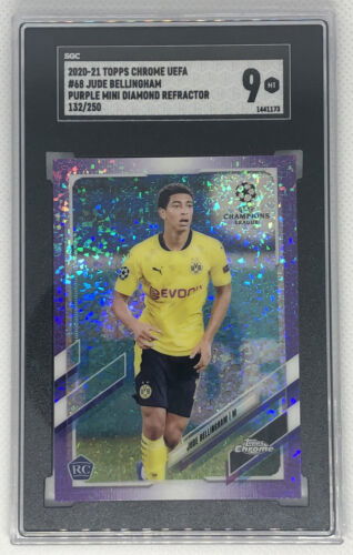 2020-21 Topps Chrome Purple Mini Diamond Refractor Jude Bellingham /250 SGC 9