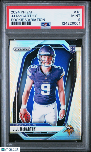2024 Panini Prizm Rookie Variation JJ Mccarthy #13 PSA 9