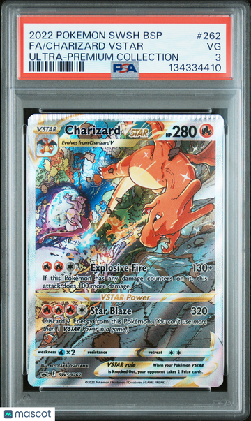 2022 Pokemon Swsh Black Star Promo Charizard VSTAR Fa Ultra-Premium Collection PSA 3 #262