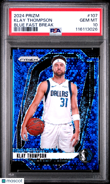 2024 Panini Prizm Klay Thompson #107 Blue Fast Break PSA 10
