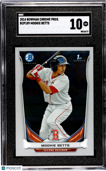 2014 Bowman Chrome Draft Mookie Betts #BCP109 SGC 10