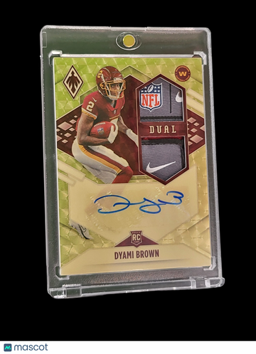 2021 Panini Phoenix Football Dyami Brown #RAD-DBR Dual Patch RC RPS Rookie Dual
