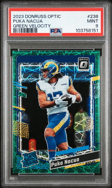 2023 Donruss Optic Green Velocity Puka Nacua #238 PSA 9