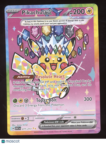 2026 Mega Evolution Ascended Heroes Pikachu ex Secret Rare #277/217