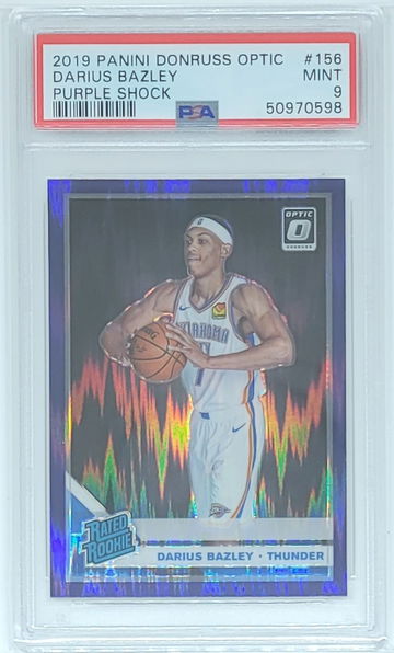 2019 Optic Darius Bazley Purple Shock SP RC #156 PSA 9 MINT