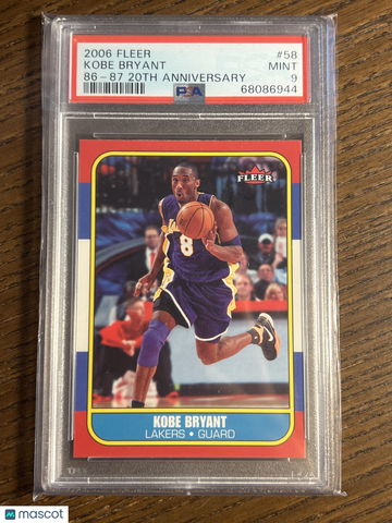 2006 Fleer 86-87 20th Anniversary Kobe Bryant #58 86 Anniversary 1986 PSA 9