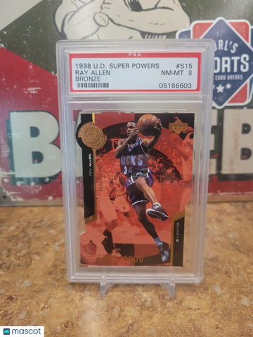 1998 Upper Deck Super Powers Ray Allen #PS15 Quantum Bronze PSA 8