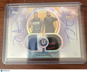 2025 Topps WWE Jimmy Uso The Usos Jey Uso #TTA-OGB Gold Stone Dual Auto Parallel/Variety Memorabilia Insert Topps