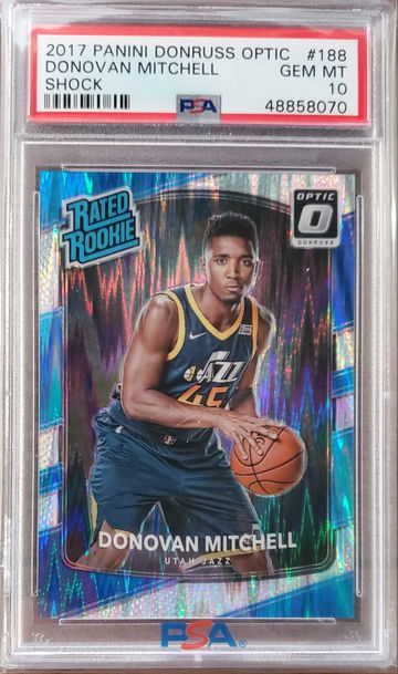 2017 Donruss Optic Rated Rookie Donovan Mitchell Shock PSA 10