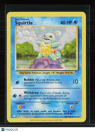 Pokemon 2023 Classic Collection Squirtle Holo 1/34 Trading Card English