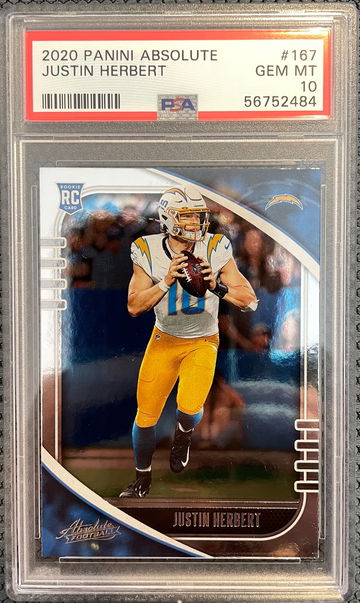 2020 Panini Absolute Justin Herbert GEM MINT PSA 10