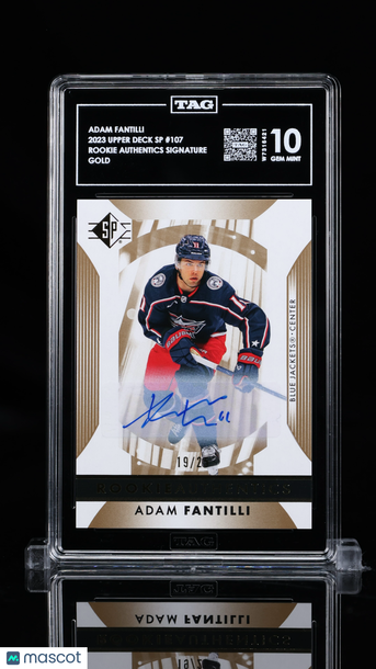 2023-24 Upper Deck SP Hockey Adam Fantilli #107 Gold Signature /25 Short Print Rookie Low Pop TAG 10