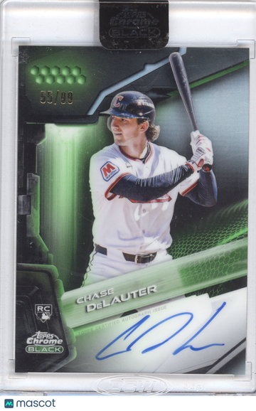 2026 Topps Chrome Black Autograph Chase DeLauter #CBA-CDE Green /99 RC