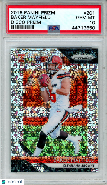 2018 Panini Prizm Baker Mayfield Disco Rookie #201 PSA 10 Cleveland Browns
