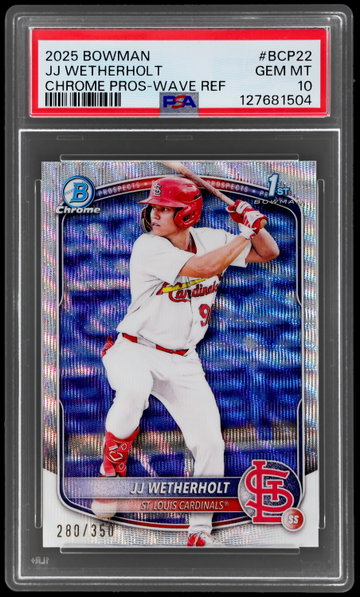 2025 Bowman Chrome Jj Wetherholt Prospect Wave Refractor PSA 10