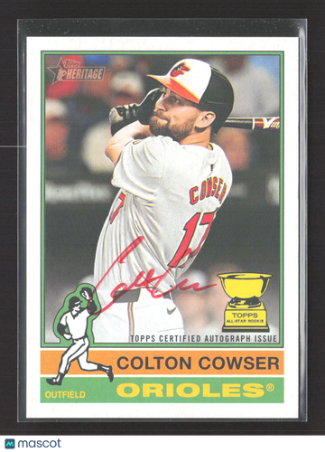 2025 Topps Heritage Colton Cowser #ROA-CC Red Ink Autograph /76 Topps All-Star Rookie Cup