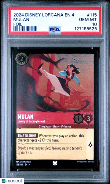 2024 Disney Lorcana EN 4-Ursula's Return Mulan Foil PSA 10 #115