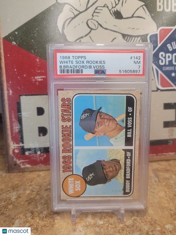 1968 Topps White Sox Rookies #142 B. Bradford B. Voss PSA 7