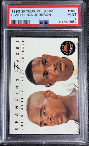1993 - 94 Skybox Premium #300 Chris Webber Avery Johnson DUAL ROOKIE PSA 9 POP 5